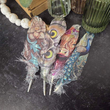 Printed Cowboy Hat Feather | Decorative Western Hat Accessory