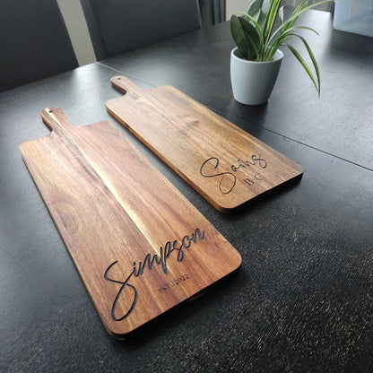 Blank Acacia Cutting Board Paddle