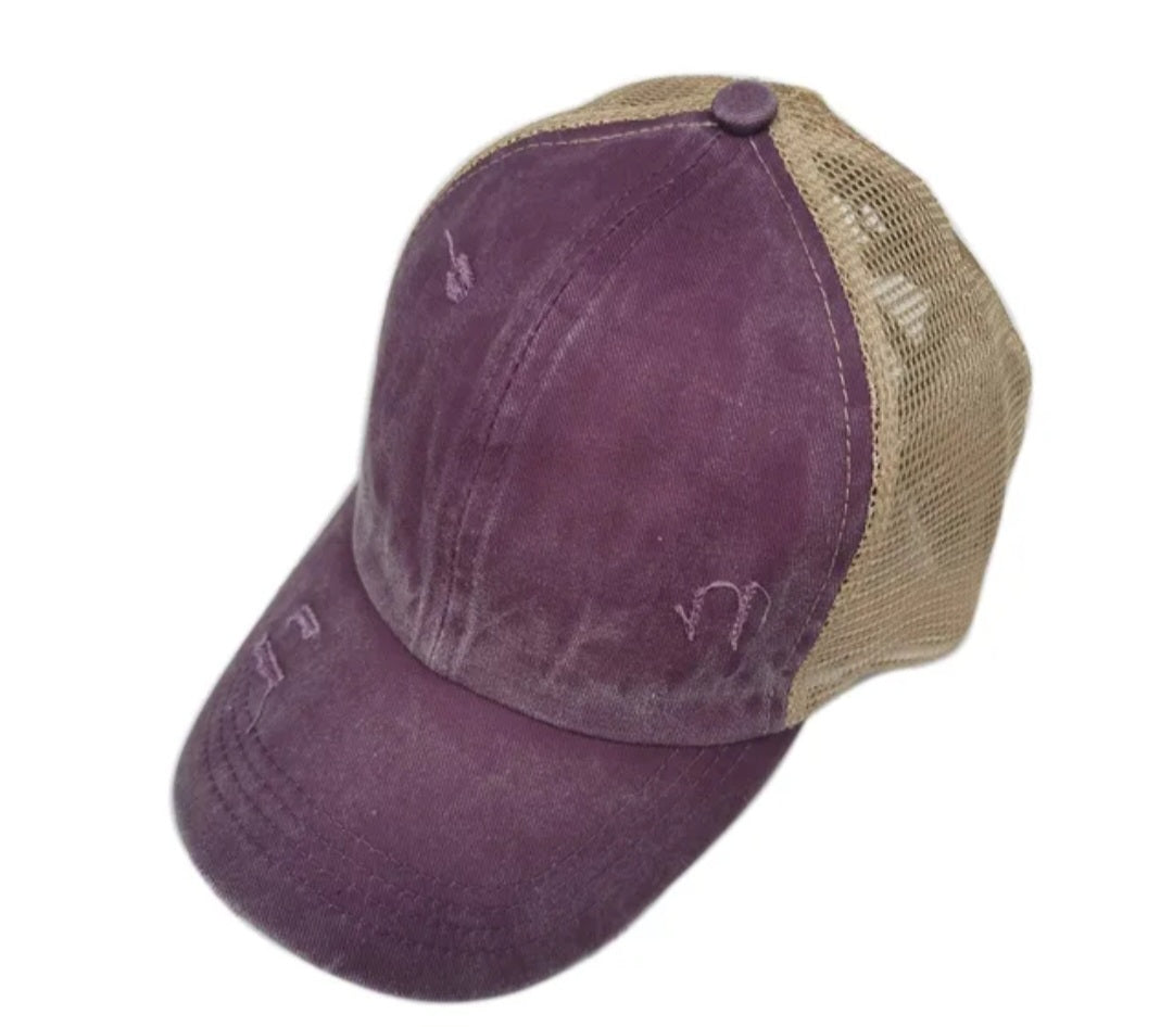 Crisscross Ponytail Hat Women's and Youth