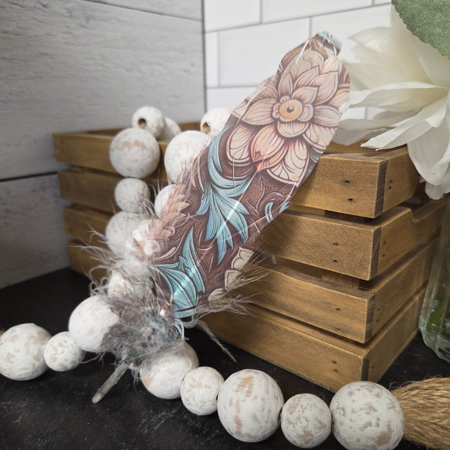 Printed Cowboy Hat Feather | Decorative Western Hat Accessory