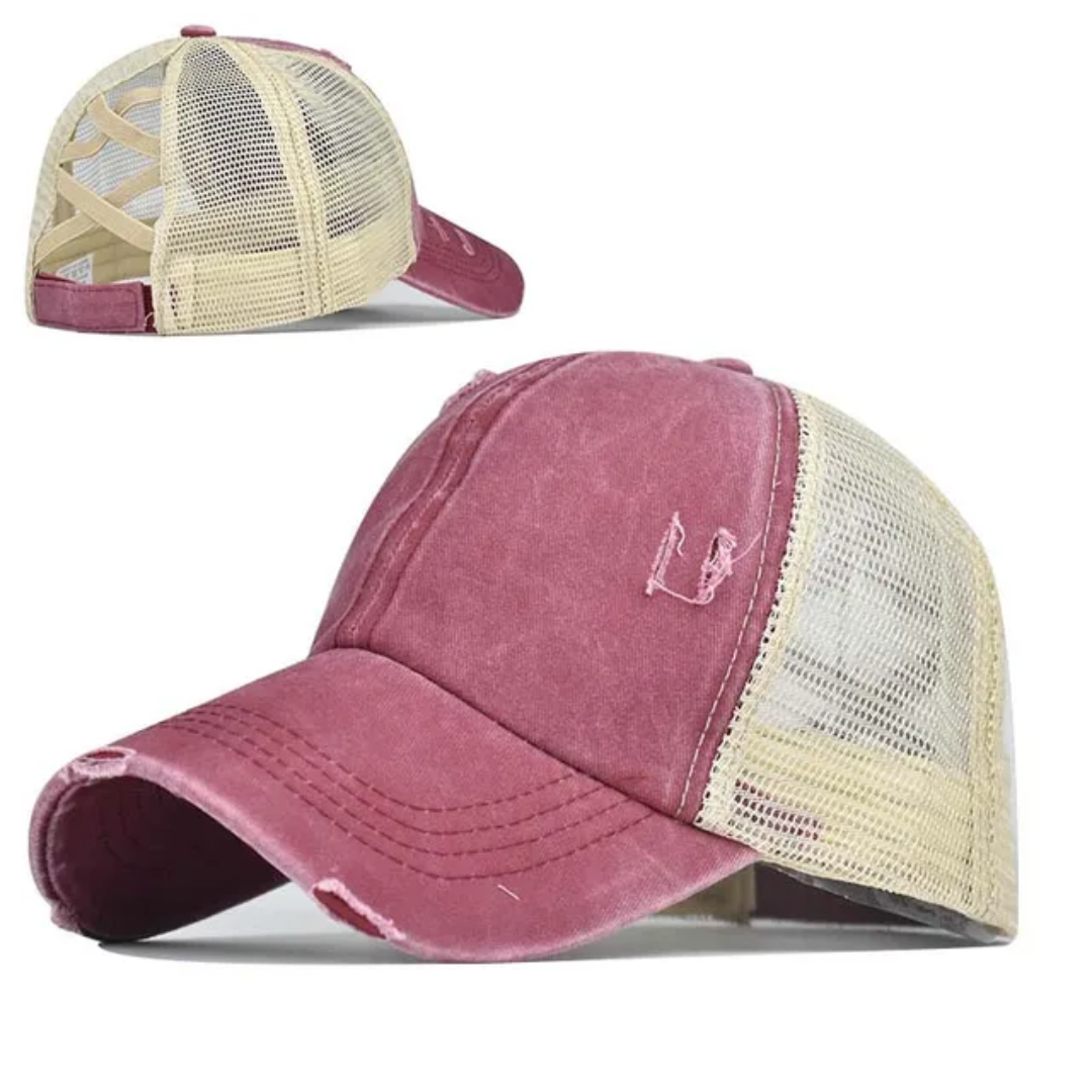 Crisscross Ponytail Hat Women's and Youth