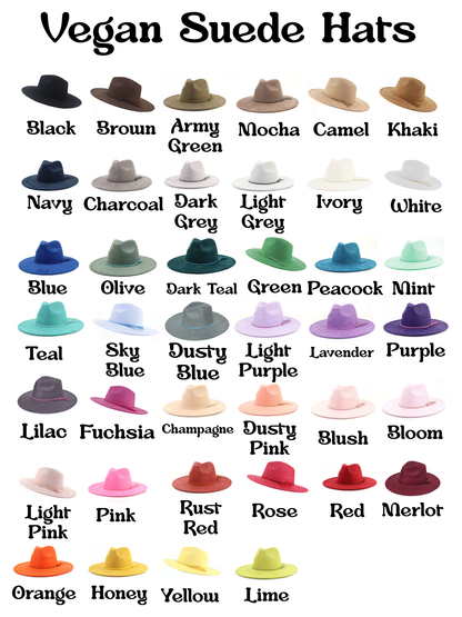 Vegan Suede Wide Brim Hats